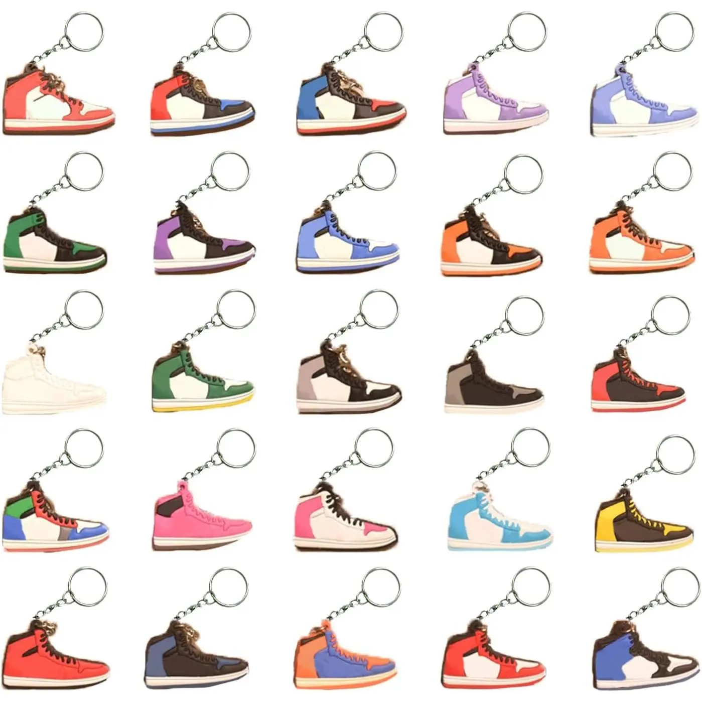25 PCS Sneaker Keychain Retro Shoe Keychain Personalized Sneaker Gifts For Kids Adults Birthday Party SuppliesGift.