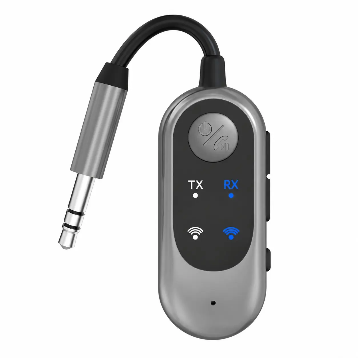 2 in 1 Wireless BT-compatible 5.3 Receiver, Car Audio Adapter, 3.5mm Aux Interface, Connect Two Phones or BT-compatible Devices, Plug-And-Play, Home Theater, Speaker