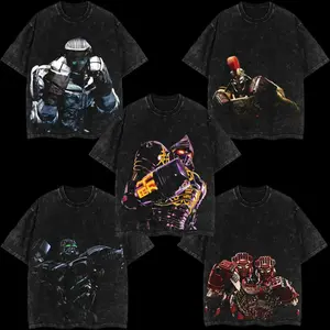 COLLECTION Real Steel Sweater & Tshirt  Menswear Atom Noisy Boy Zeus Twin Cities Midas Gift for movie fans Top Apparel Classic Oversized Seamless Simple Straight Man designer shirts Men's Regular Fit Floral Print Tee Heavyweight Cotton T-Shirts