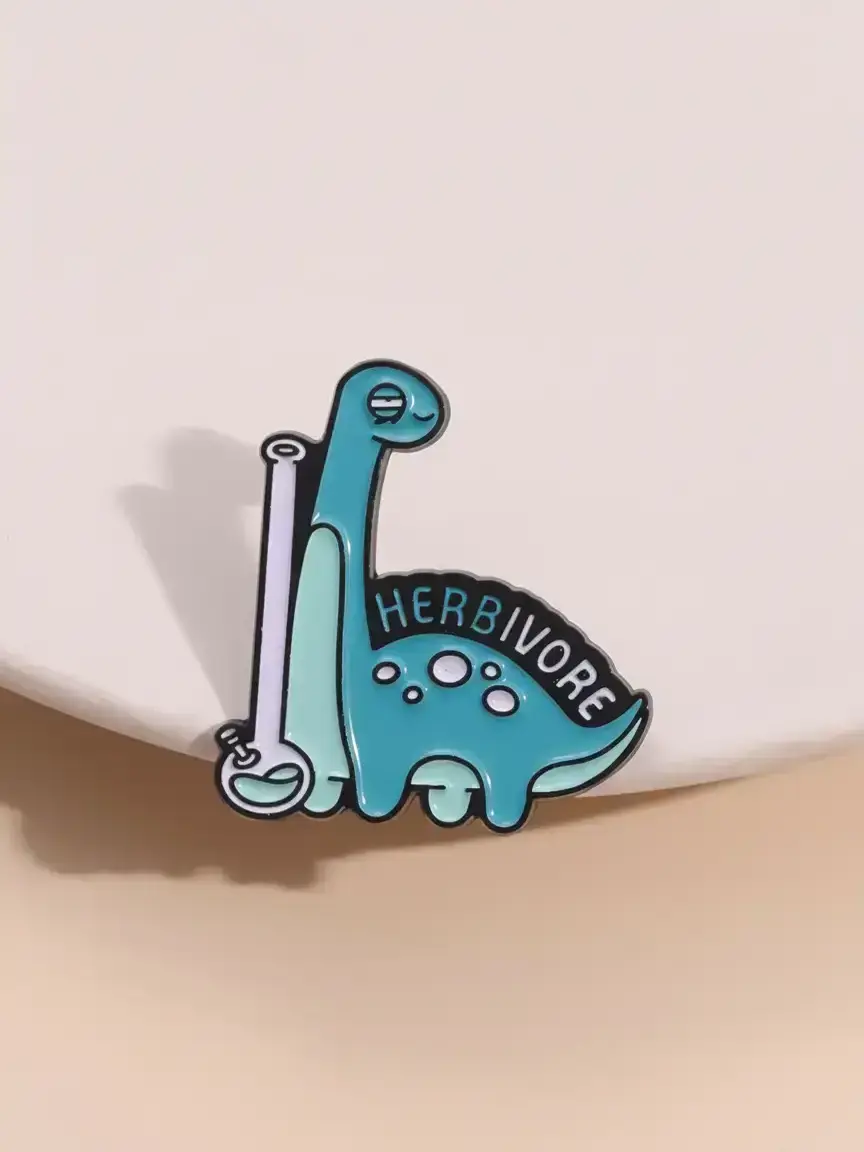 Cute Cartoon Dinosaur Design Brooch Clip, Fashion Letter Sprint Brooch for Party, Daily Clothing Decor, Trendy All-match & Exquisite Brooch for Birthday Gift, Men Accessories, Alloy Brooch Pin