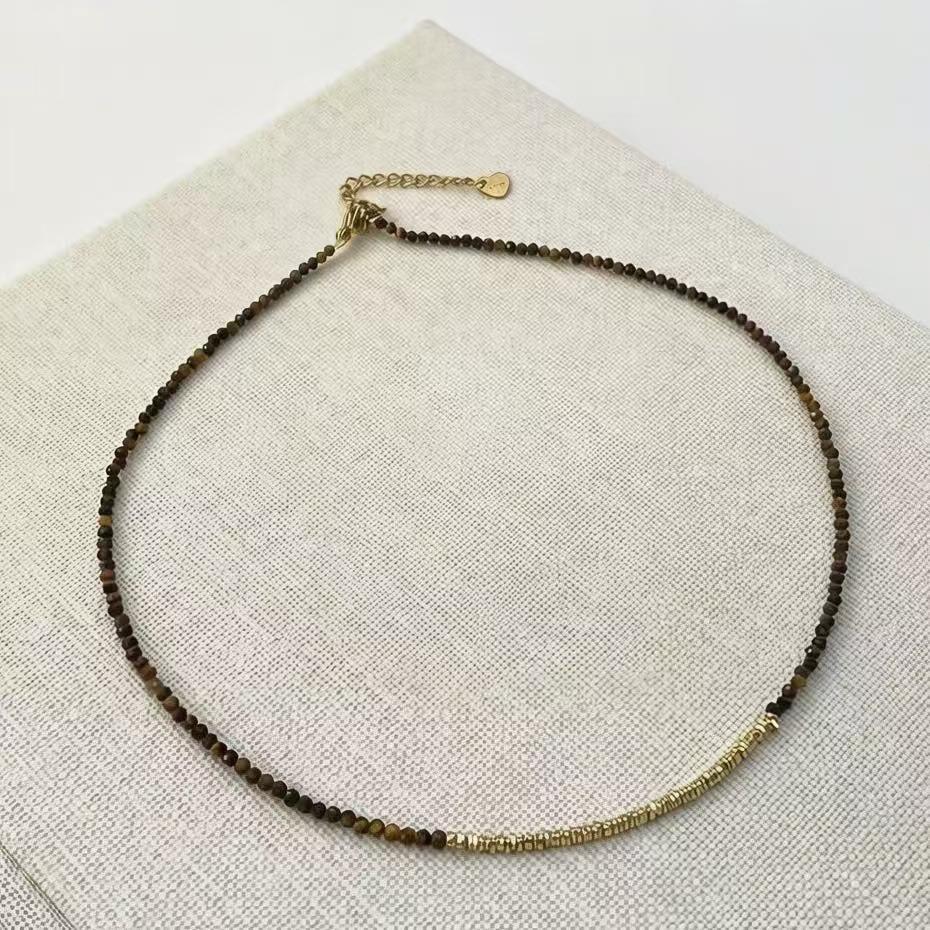 Elegant Tiger Eye & Gold Choker| Handcrafted Luxury Necklace for Women