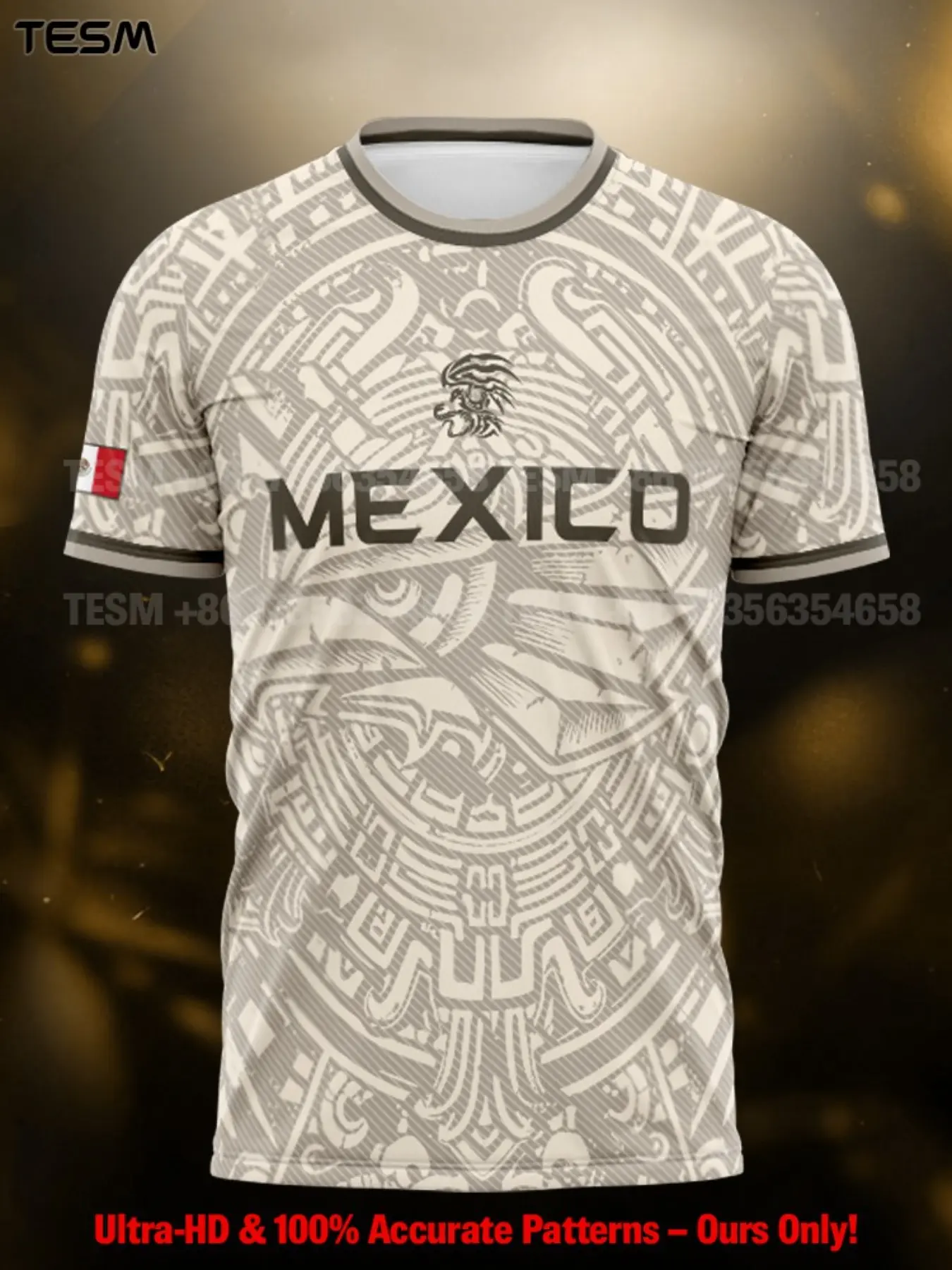 Mexican Aztec Tribal Print Quick-Dry Men's T-Shirt, Casual Short Sleeve, Loose Fit, Breathable Fabric, Ideal for Outdoor Activities
