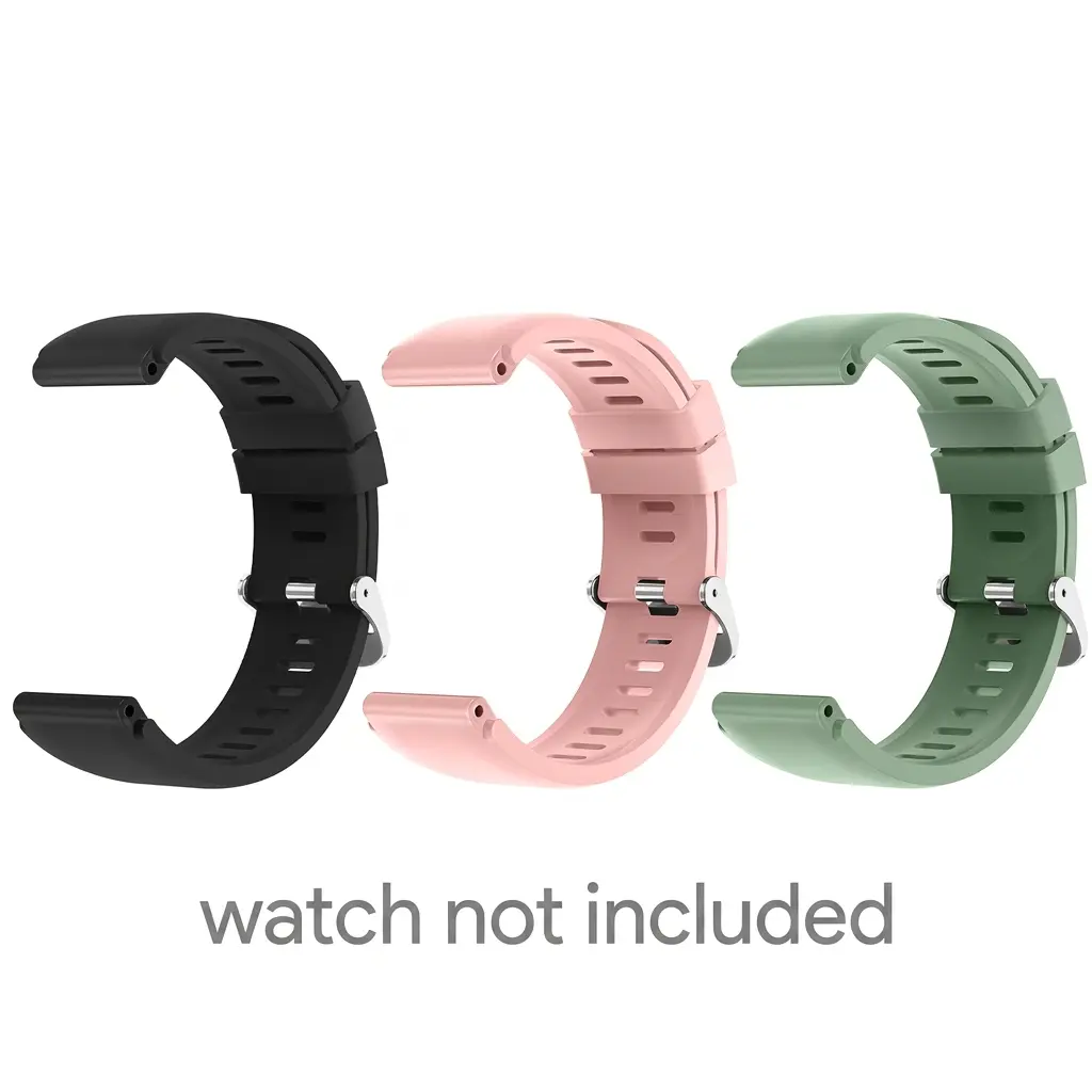 Silicone Watch Band, Soft Rubber Replacement Watch Band with Stainless Steel Buckle, Smart Watch Straps Sport Watch Band for Men Women, Smartwatch Strap, Smart Watch Wearable Accessories (Band Only)