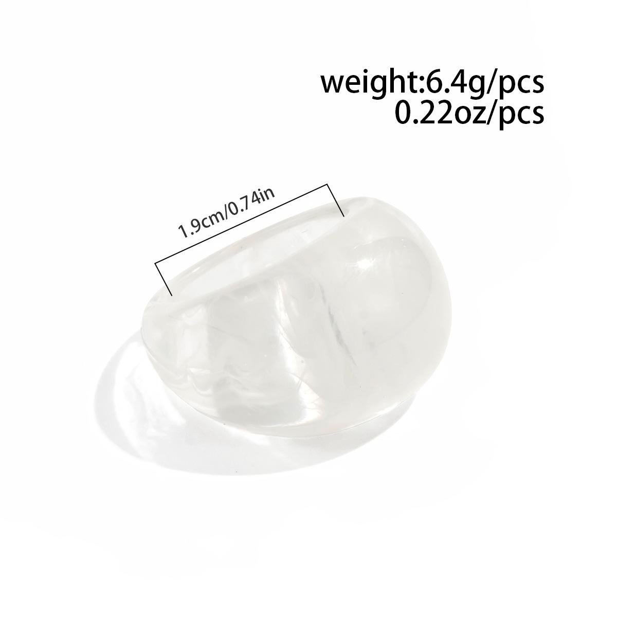 Transparent Colorful Resin Wide Curved Band Rings Retro INS Trendy Unique Niche Design Stackable Finger Rings Y2K Aesthetic Dainty Bold Fashion Jewelry Casual Stylish Accessories for Women Daily Party Street Vacation Outfit Layering Wear