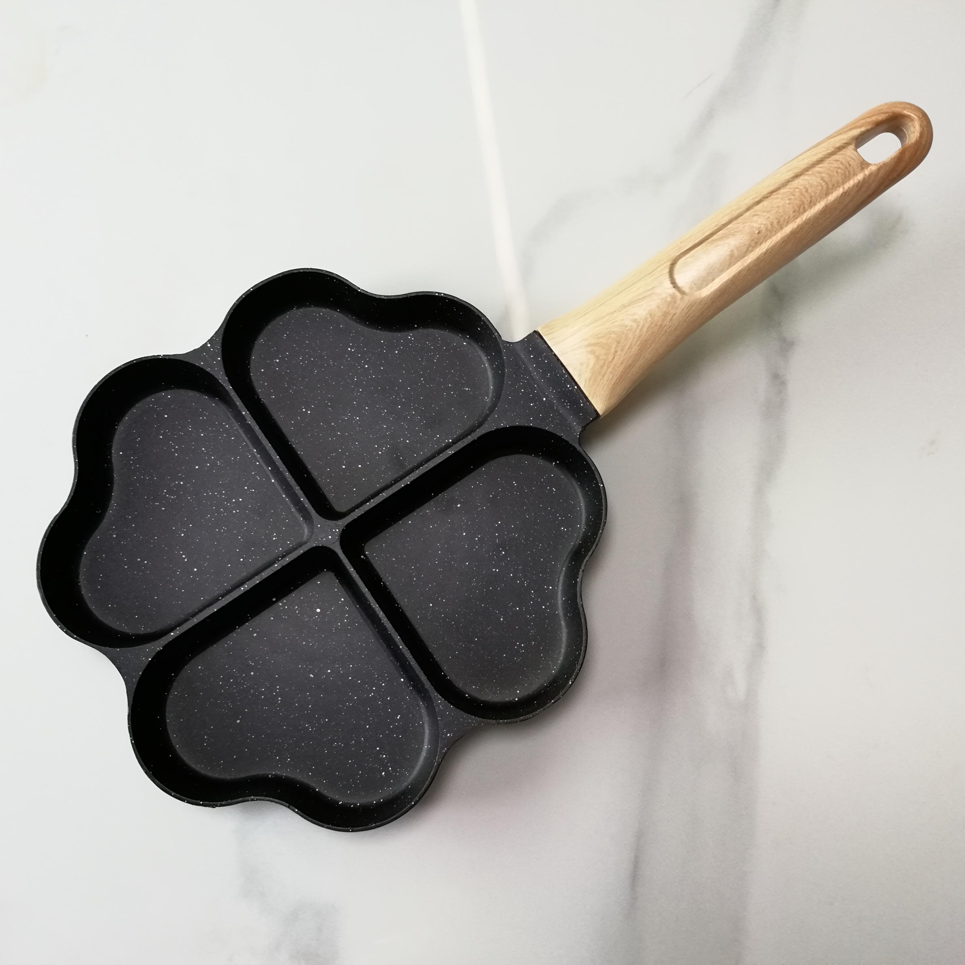 Household Maifanshi Breakfast Pot,  Fried Egg Pan, Non-stick Egg Dumpling Pan, Burger Fried Egg Pan, Love Four-hole Baking Pan.