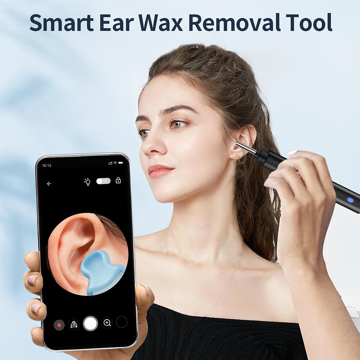 1pc Intelligent visual ear scoop,Ear Wax Removal, Ear Cleaning Tool, Ear Cleaner with Camera and Light, Ear Wax Removal Kit with 8 Pcs Ear Set, Ear Camera for Phone & Tablet