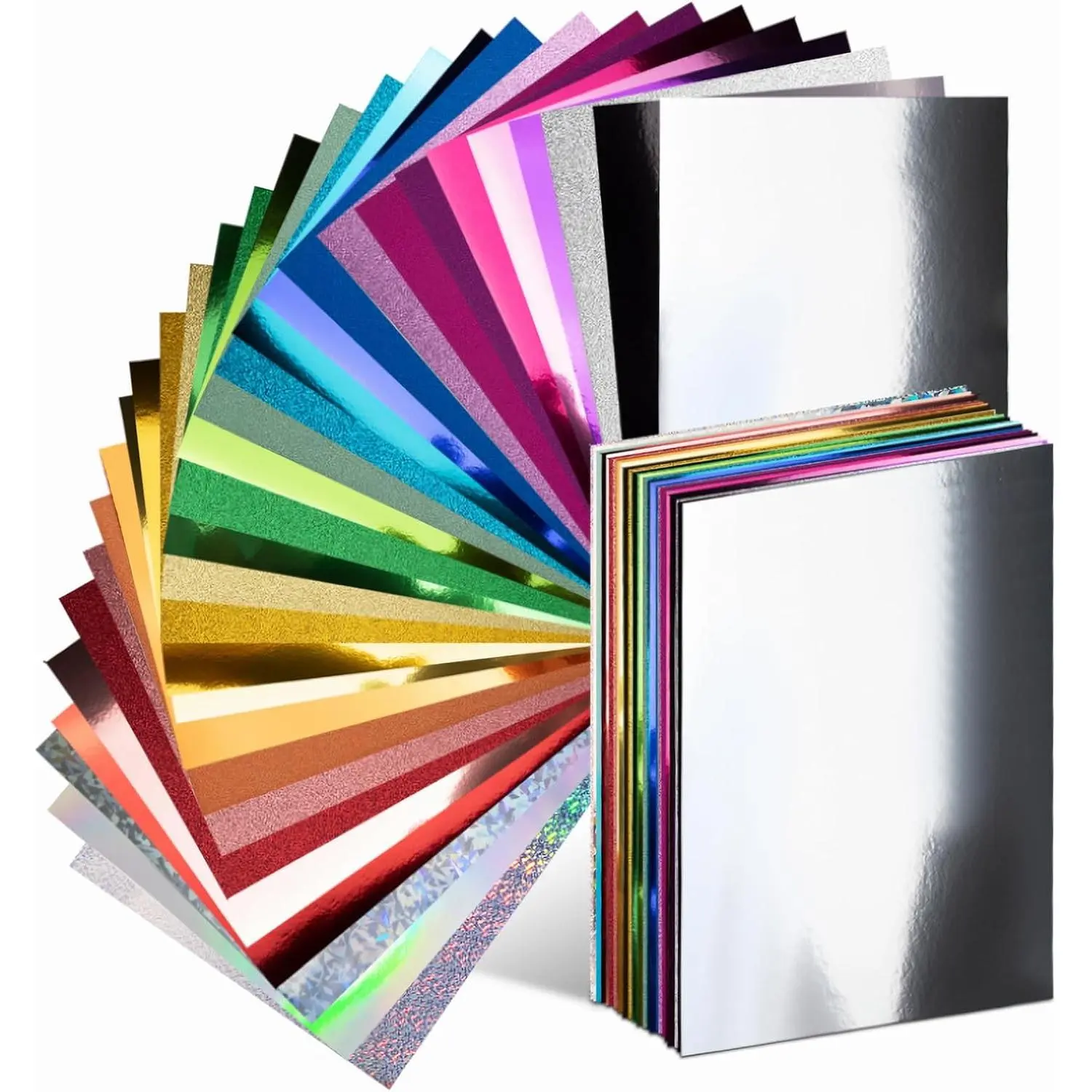 30 Sheets Modern Metallic Glitter Cardstock Paper - 8"x12", 250gsm/92lb, Single Sided Shiny Foil Mirror Paper for Arts & Crafts, Wedding Invitations, Scrapbooking Embellishment Supplies, 8" X 12"