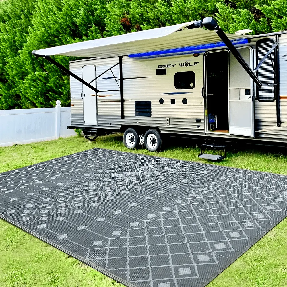 [1pc Reversible Mat] 1pc Reversible Polypropylene Outdoor Mat |     Foldable, Double-Sided, Lightweight, Portable, Easy to Clean |     For RVs, Patios, Camping, Backyard, Picnics, Spring/Summer
