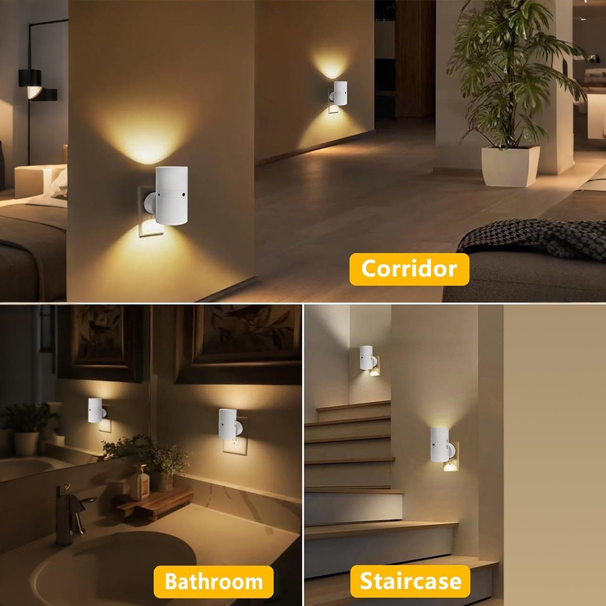 Wall Mounted LED Night Light, Smart Light Control Sensor Night Light, Plug-in Night Light for Bedroom, Bathroom, Hallway, Chill Room Furniture, Prince Room