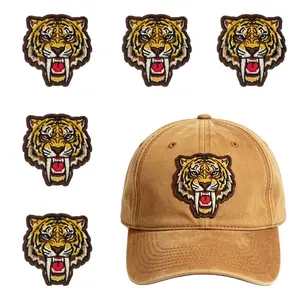 3pcs Tiger Head Heat Transfer Iron-On Patches, 6.4x6.7cm, DIY Decoration for Jackets, Backpacks, Hats, Clothes, Jeans, Sewing & Ironing