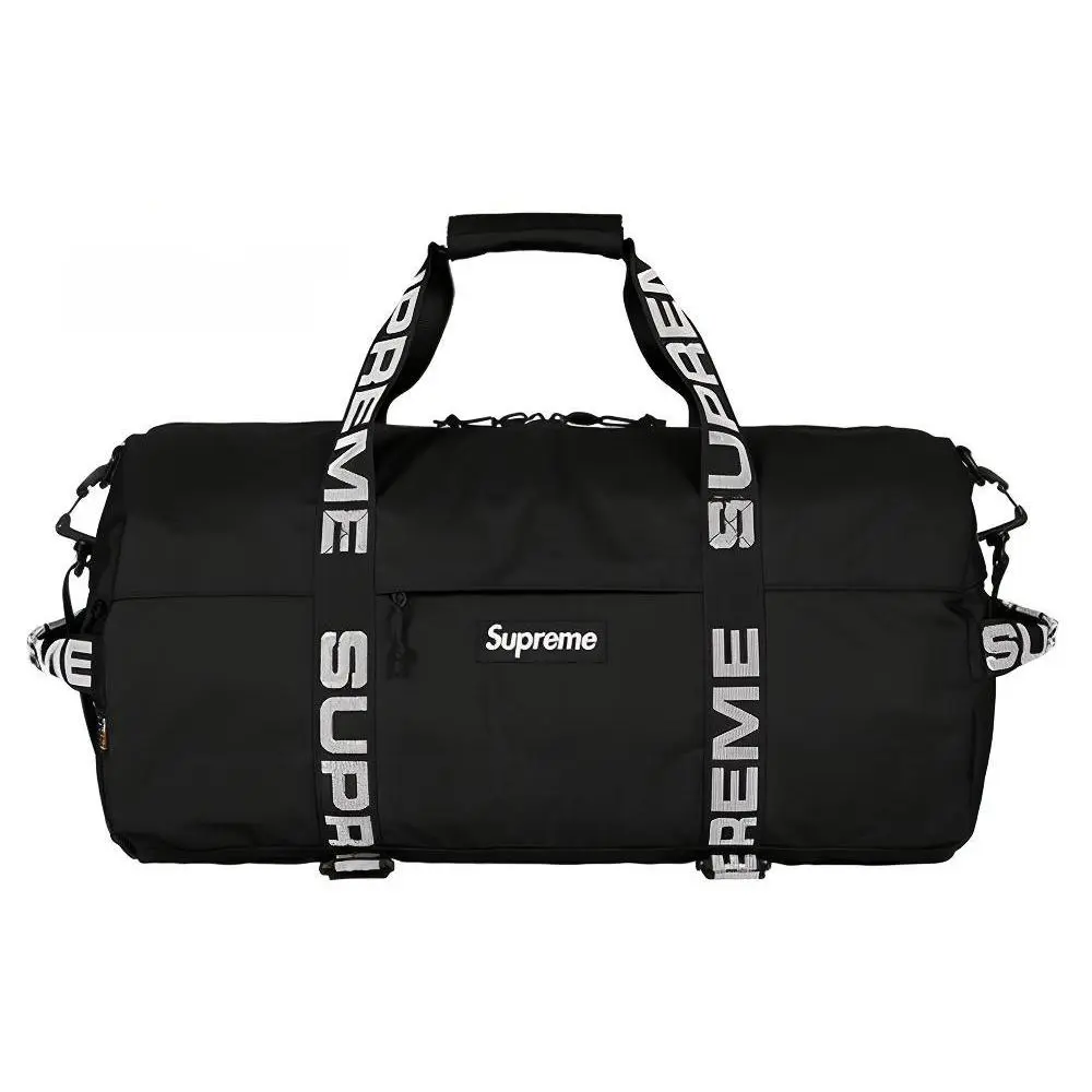 Supreme SS18 Week 0 Duffle Bag in Black Nylon – Unisex Travel Tote with Logo