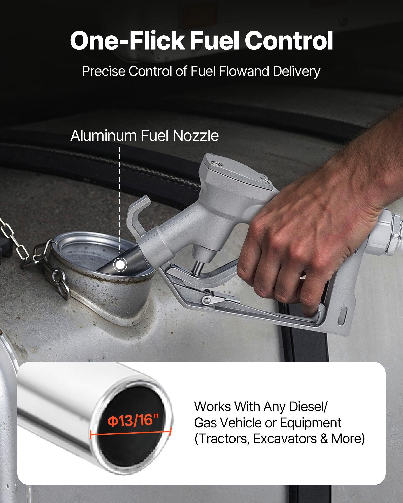 VEVOR Fuel Transfer Pump, 12V DC 20 GPM 1/4 HP Diesel Pump, Extractor Pumps with Manual Nozzle, Discharge Hose and Suction Pipe, for Gasoline, Diesel, Kerosene, Ethanol-Methanol Blends & Biodiesel VEVOR Fuel Transfer Pump, 12V DC 20 GPM 1/4 HP Diesel Pump, Extractor Pumps with Manual Nozzle, Discharge Hose and Suction Pipe, for Gasoline, Diesel, Kerosene, Ethanol-Methanol Blends & Biodiesel