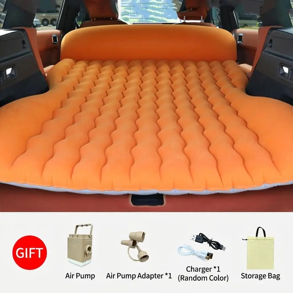 1pcs Inflatable Car Mat, Dual-Use Grass Pad, Free Electric Pump, Ideal for Road Trips, Camping, Suv/car Travel, Leak-Proof Thick Air Bed, Camping Supplies