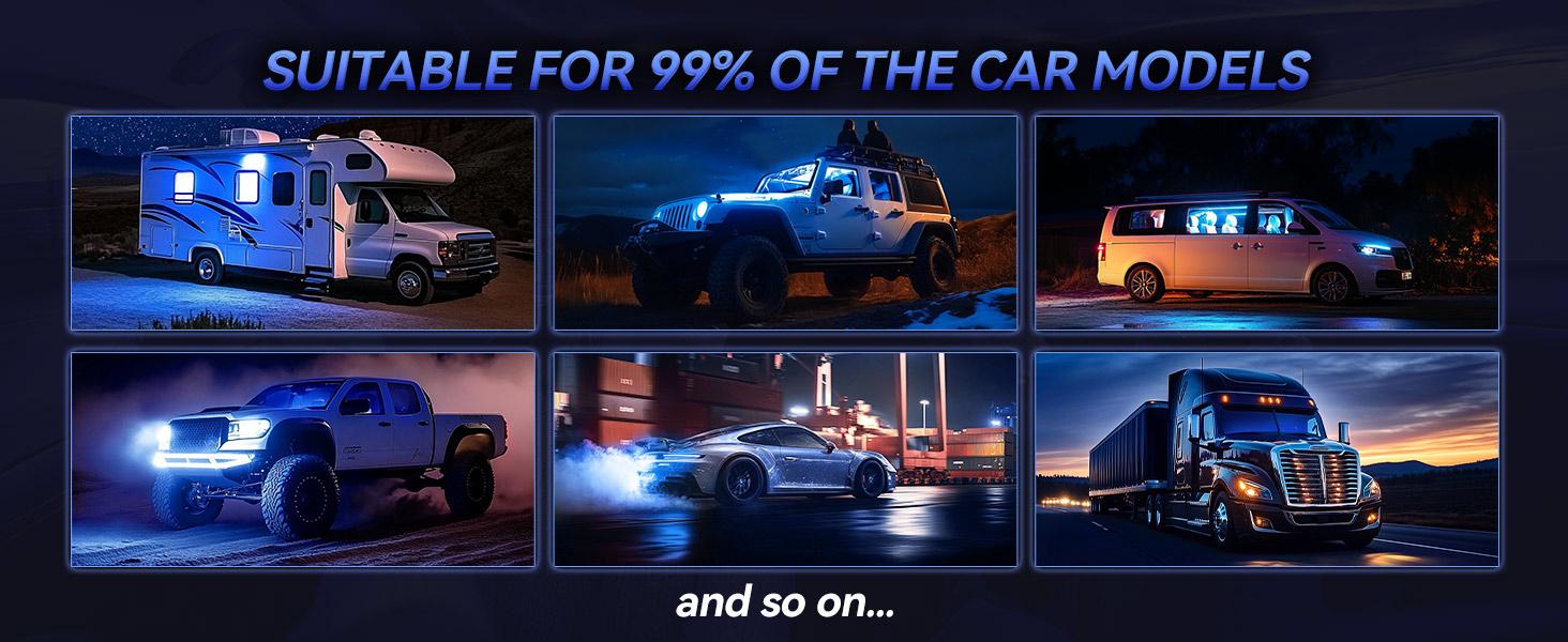 SUNDAY MIRTH Upgraded 10" 1200W Slim Under Seat PoweredCarSubwoofer1000WCar Subwooferwith APPControlandColour Light,10'' Slim UnderSeatPoweredCar Subwoofer w\/Built-in Amplifier & Hi\/Lo Input, Bass SpeakerSubwooferfor Car\/Truck\/SUV\/Jeep\/MPV homesound