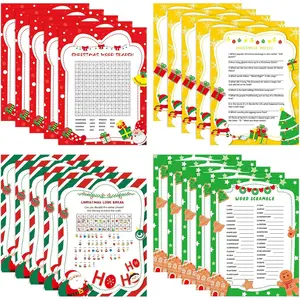 54 count Christmas Trivia Party  Cards,Christmas Code Break Trivia Scramble  Cards Set Guessing Activity for Xmas  Party  Supplies Coworkers Holiday Activity