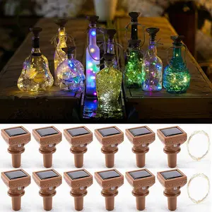 Upgraded 12 Pack Solar Wine Bottle Lights, 20 LEDs Waterproof Copper Light, Bottle Light Fairy Cork String Lights for Yard Patio Decor, DIY Birthday Gift for Mom Grandma Girlfriend(Multicolor)fidget toys