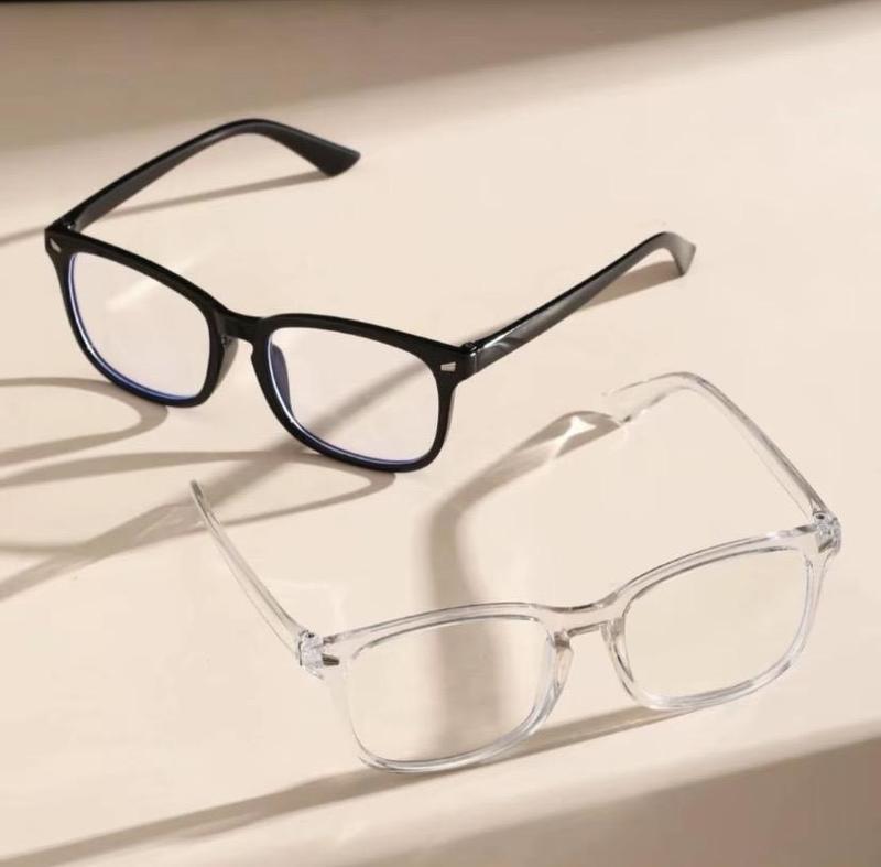 3 Pack Square Blue Light Glasses - Clear Gaming Computer Glasses for Men Women, Fashion Eyewear for TV Phones