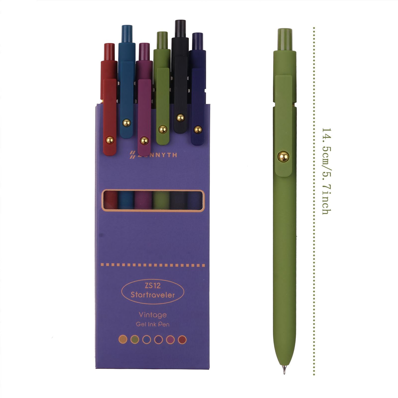 0.5mm Retractable Ballpoint Pen, 6 Counts/set Rollerball Pen Set Random Color Quick Dry Ballpoint Pen, Writing Pen for Office & School, Office Stationery & Supplies