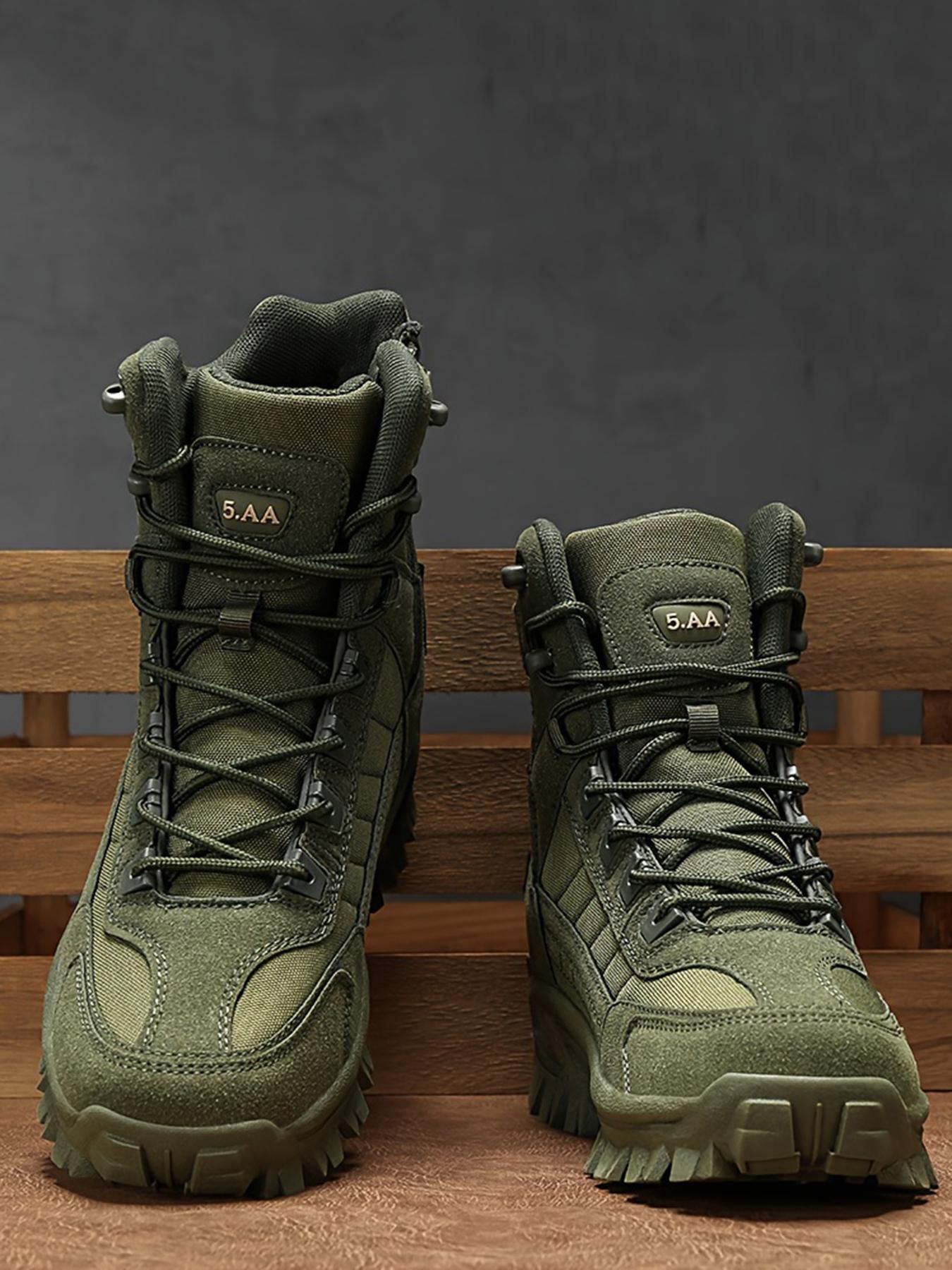 Men's Lace Up Front Tactical Lightweight Waterproof Hiking Boots, Casual Shoes, Fashionable Anti-slip & Wear-resistant Boots for Daily Wear