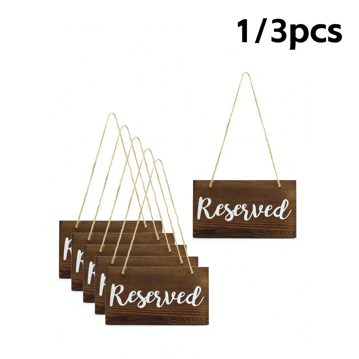 Vintage Wooden Sign Set, Wedding Seat Reservation Signs, Home Wall Decor, Fun Wood Signs, 1/3 Pack, Rustic Style, Perfect for Weddings