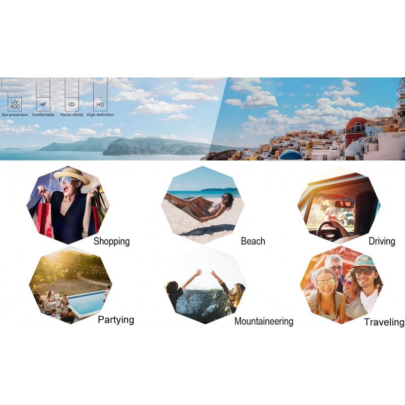 3 Pack Polarized Sunglasses for Women Trendy Oversized Big Sun Glasses Ladies Shades Trendy UV400 Protection Comfortable Wear