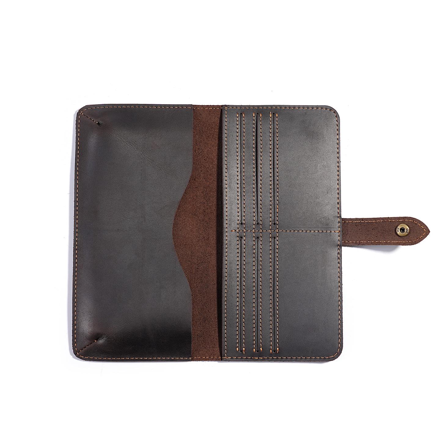 Unisex Vintage Genuine Leather Long Wallet, Exquisite Craftsmanship with Horsehide, Multi-functional and Portable for Greater Practicality