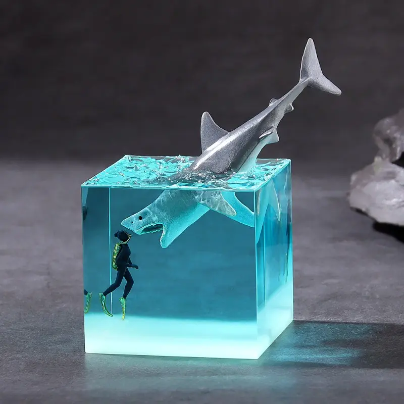 Marine Resin 5cm Cube Whale Humpback Whale Figurine Mini Birthday Gift Ornament