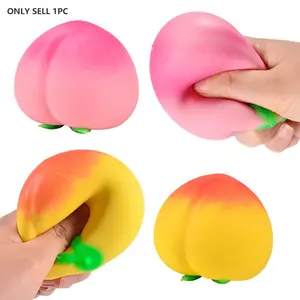 Peach Slow Rising Squishy Toys, Super Soft Peach-Shaped Squishies, Realistic Food Squishies, Sensory Stress Relief Squeeze Toy for Anxiety Relaxation