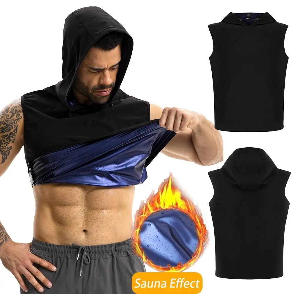 Sauna Shirt for Men Hoodie - Heat Trapping Sauna Suit Sweat Vest Hoodies, Sweat Suit Top for Fitness, Workouts
