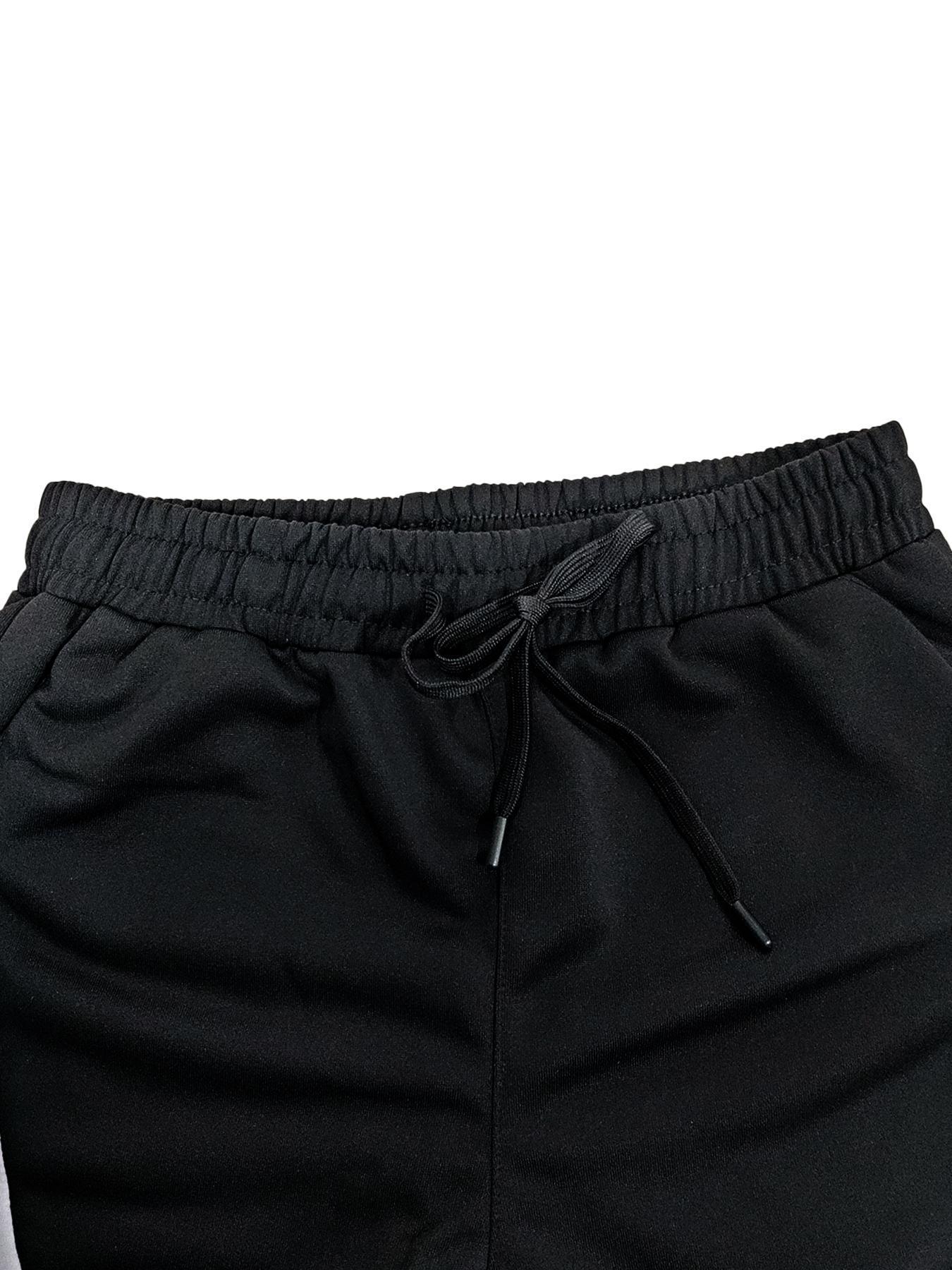 Men's Regular Fit  Splicing color Drawstring Waist Sweatpants, Casual Pocket Design Pants for Fall & Winter, fall outfit Men's Trousers for Daily Wear