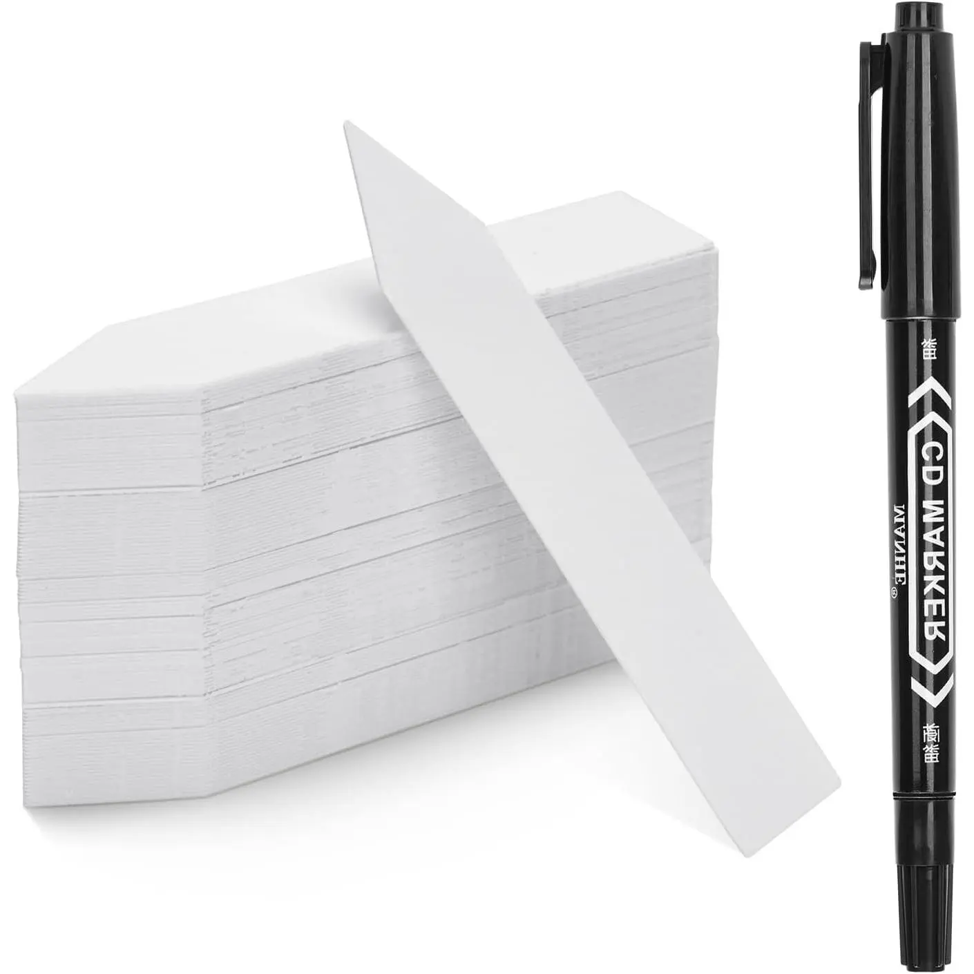 100 count 4 Inch Plastic  Garden Labels Pot Marker  Garden Stake Tags White