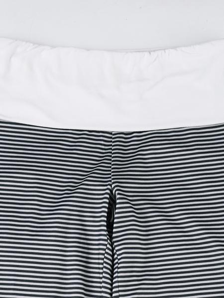 Women's Colorblock Striped Casual Fashion Pants, Fitted Straight Leg Long Trousers for Spring & Fall, Comfortable Moderate Fabric Style, Casual Comfy Trousers