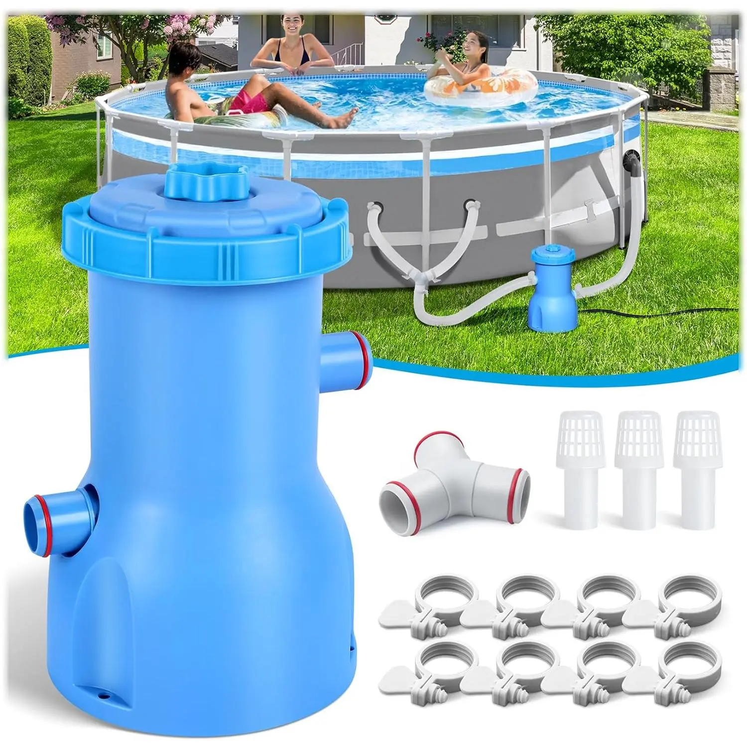 Series 530 GPH Above Ground Pool Filter Pump - ETL Certified Pool  Filter Pump System with GFCI Protection | Enhances Water Clarity - Efficiently Removes Impurities - Sky Blue