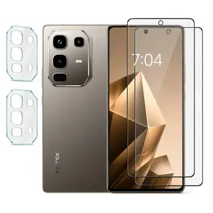 Infinix Note 50 Pro Tempered Glass Screen Protector + Lens Film, 2-Pack HD Clear Design, Durable Fit for Infinix Note 50 Pro