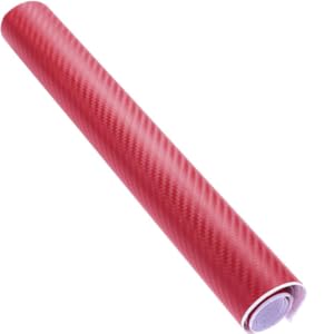 THE WELL KEPT 3D Carbon Fiber Vinyl Car DIY Wrap Sheet Roll Film Sticker Decal - Red Color 127X30cm 50"X11.8" (Red)