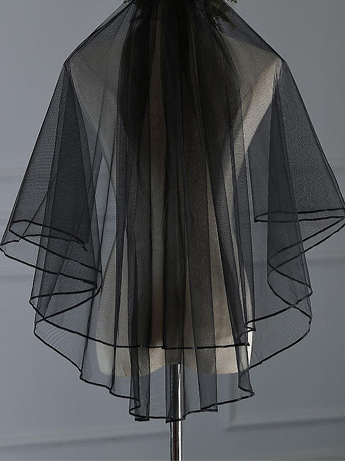 Women's Gothic Style Bat Wing Design Veil, Fashionable Two Layer Mesh Veil for Wedding Bridal Party Formal Occasions, Elegant Wedding Accessories