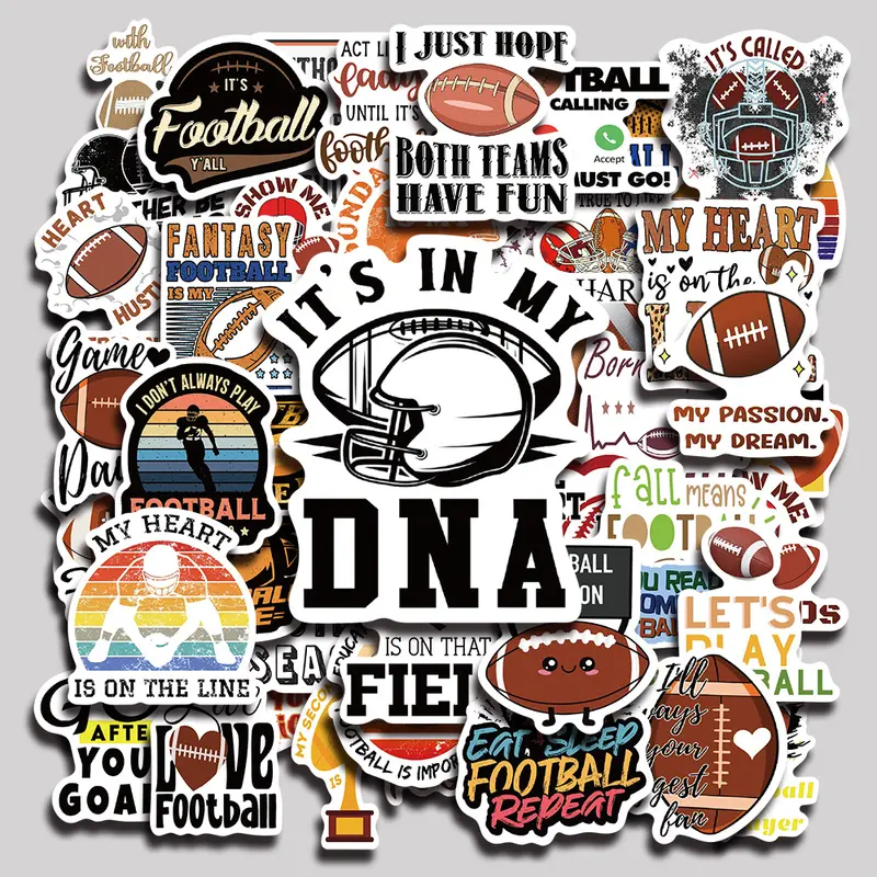50PCS Rugby 2 Aesthetic Vinyl Stickers Pack for Laptop Water Bottle Phone Case Skateboard Journal Scrapbook DIY Decoration