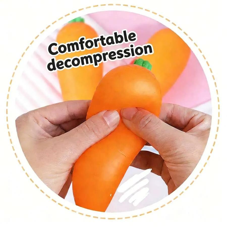 Squishy Carrot - Stress Relief Toy For Teens & Adults - Squeeze Stretch Twist - Ideal For Sensory Play & On-The-Go Fun,Easter,Easter Basket Stuffers,Squishy>Crunchi,Party Favors,Nedo Squishy