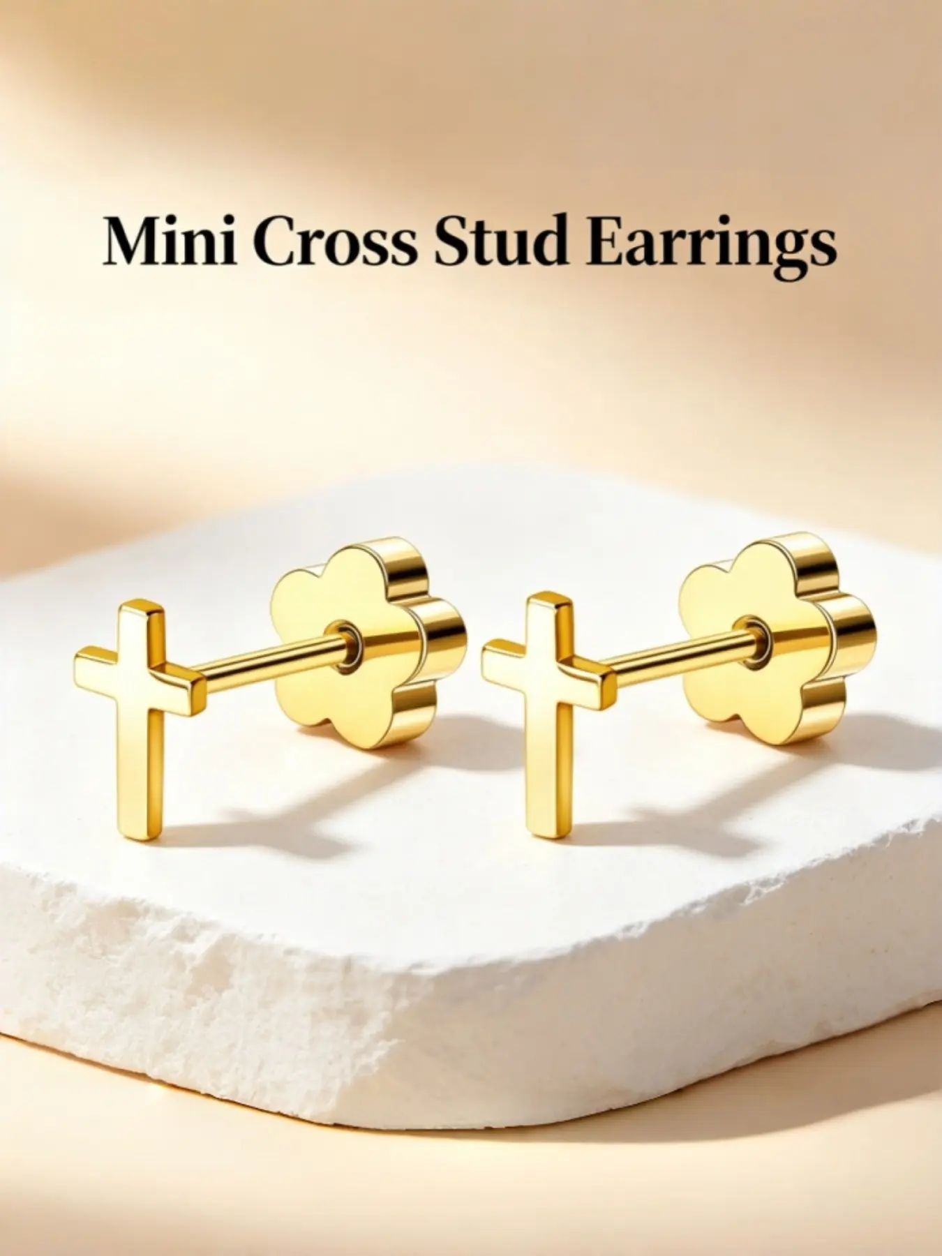 Mini Cross Studs Earrings for Men and Women, Stainless Steel Helix Ear Plugs, Simple and Unique Basic Piercing Jewelry, Daily Wear Small Ear Accessories