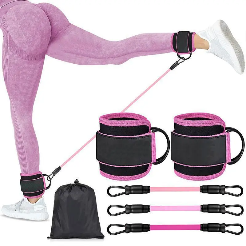 Ankle Resistance Bands & Ankle Band Set, 1 Set Adjustable Fitness Band & Ankle Bands & Storage Bag, Leg & Hip Training Equipment for Home & Gym, Ankle Weights Set