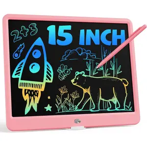 15 Inch LCD Writing Tablet for Kids Ages 3+, Electronic Drawing Pad Doodle Board Educational Gift, Pink