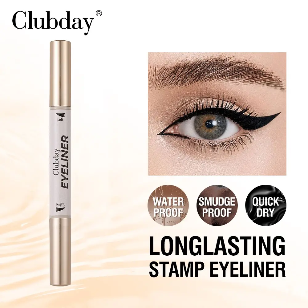 Clubday Quick Dry Long Lasting Wing Stamp Eyeliner Pen, Smudge Proof, Perfect for Bold Eye Makeup, Durable & Easy Application, Multi-Pack