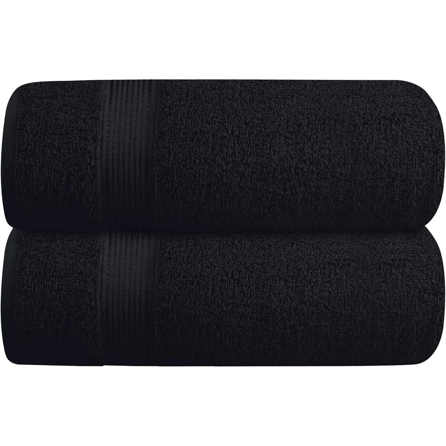 Cotton 2 Pack Oversized Bath Towel Set 28x55 inches, Large Bath Towels, Ultra Absorbant Compact Quickdry & Lightweight Towel, Ideal for Gym Travel Camp Pool - Black