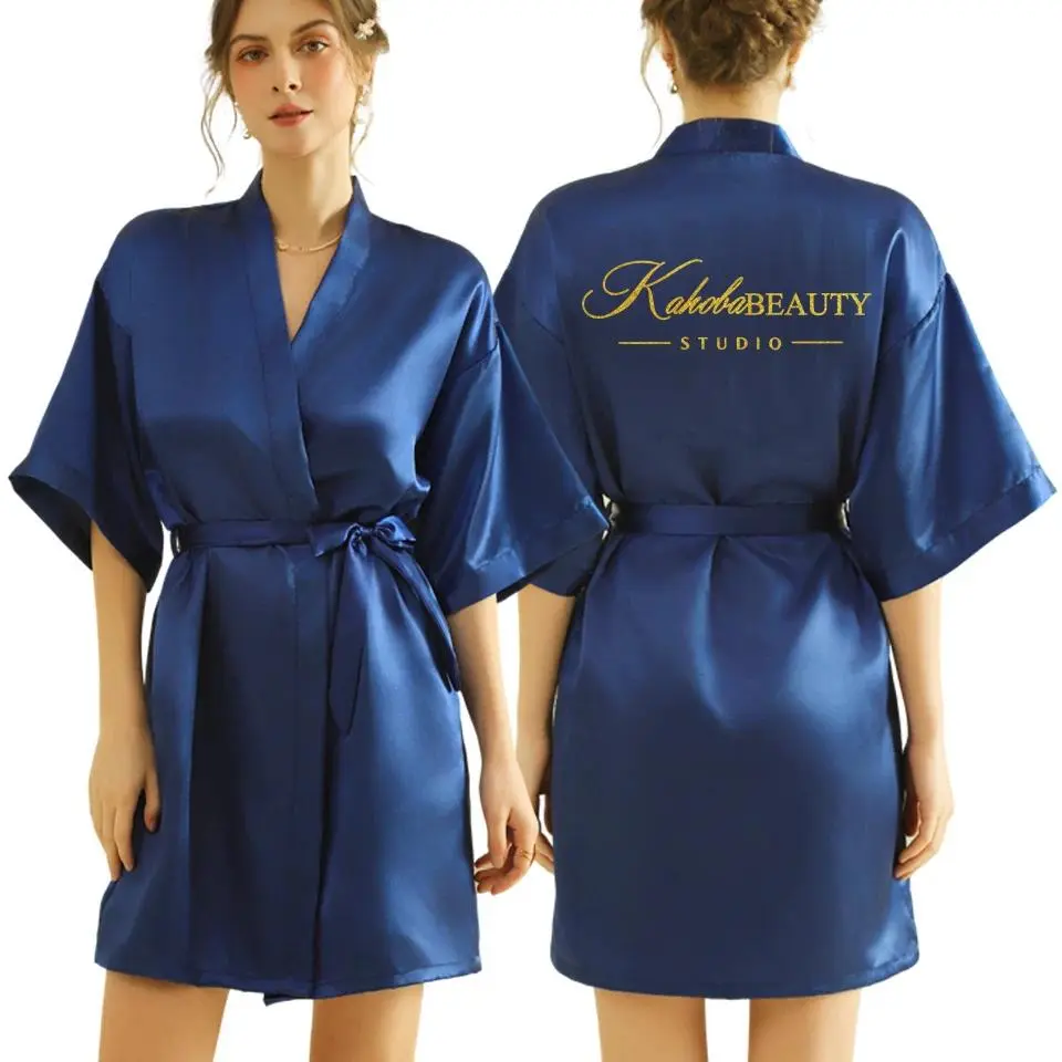 Personalized Robe for Bride Bridesmaid with Name and Date Birthday Party Gown Add Any Text Bathrobe - Customizable Gifting