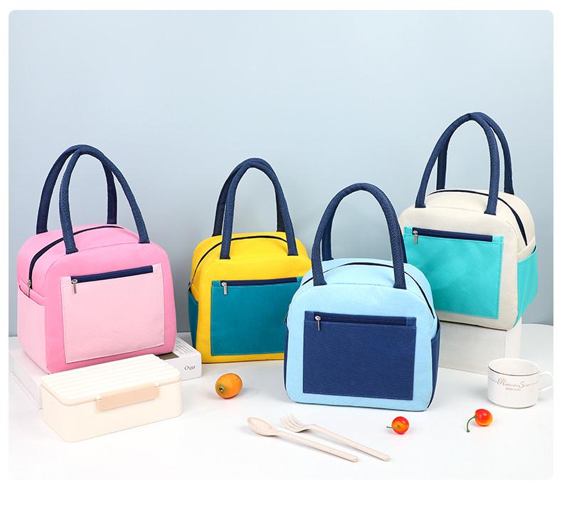 New simple lunch bag with large capacity, stylish portable lunch bag for outings, factory-made aluminum foil thickened insulated lunch bag