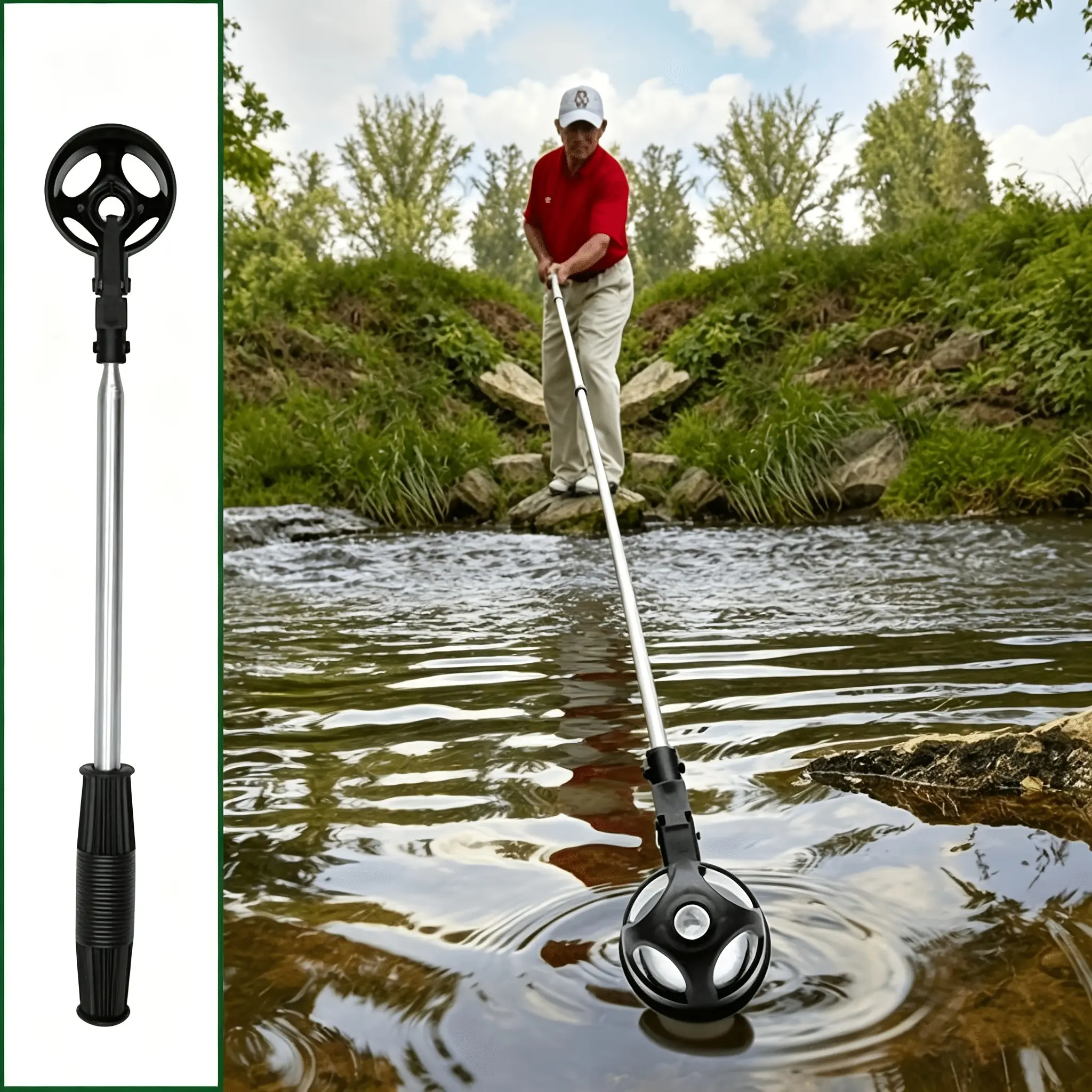 Retractable Golf Ball Picker, Stainless Steel Portable Golf Ball Retriever Tool, Men's Premium Golf Accessory, Unique Golf Gift, Golf Equipment, Golf Gadgets, Golf Supply