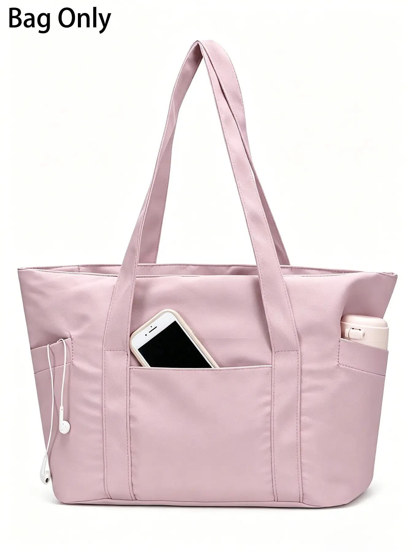 Plain Simple Tote Bag, Multi-Pocket, Multifunctional, Large Capacity, Durable Commute Bag, Ideal for Daily Commute and Campus Use, Fashionable and Practical