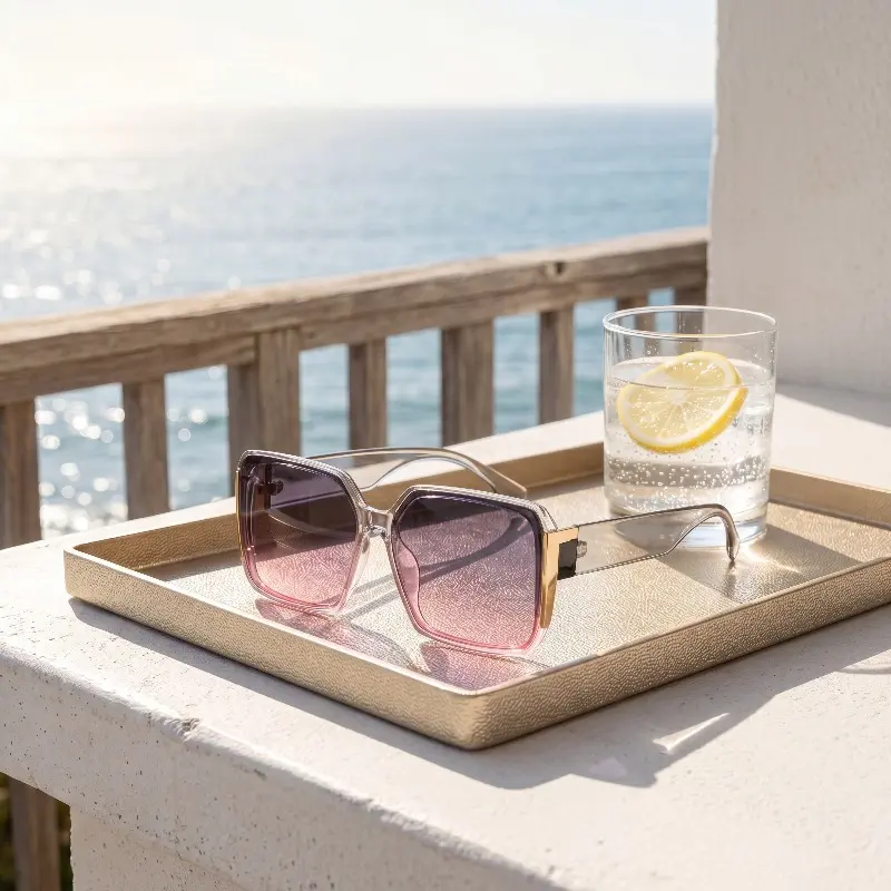 Oversized Square Gradient Sunglasses. Featuring an avant-garde style and a bold, oversized frame design, these sunglasses offer UV protection, sun shielding, and UV400 defense. Suitable  both men and women, they are the ideal choice  everyday wear.