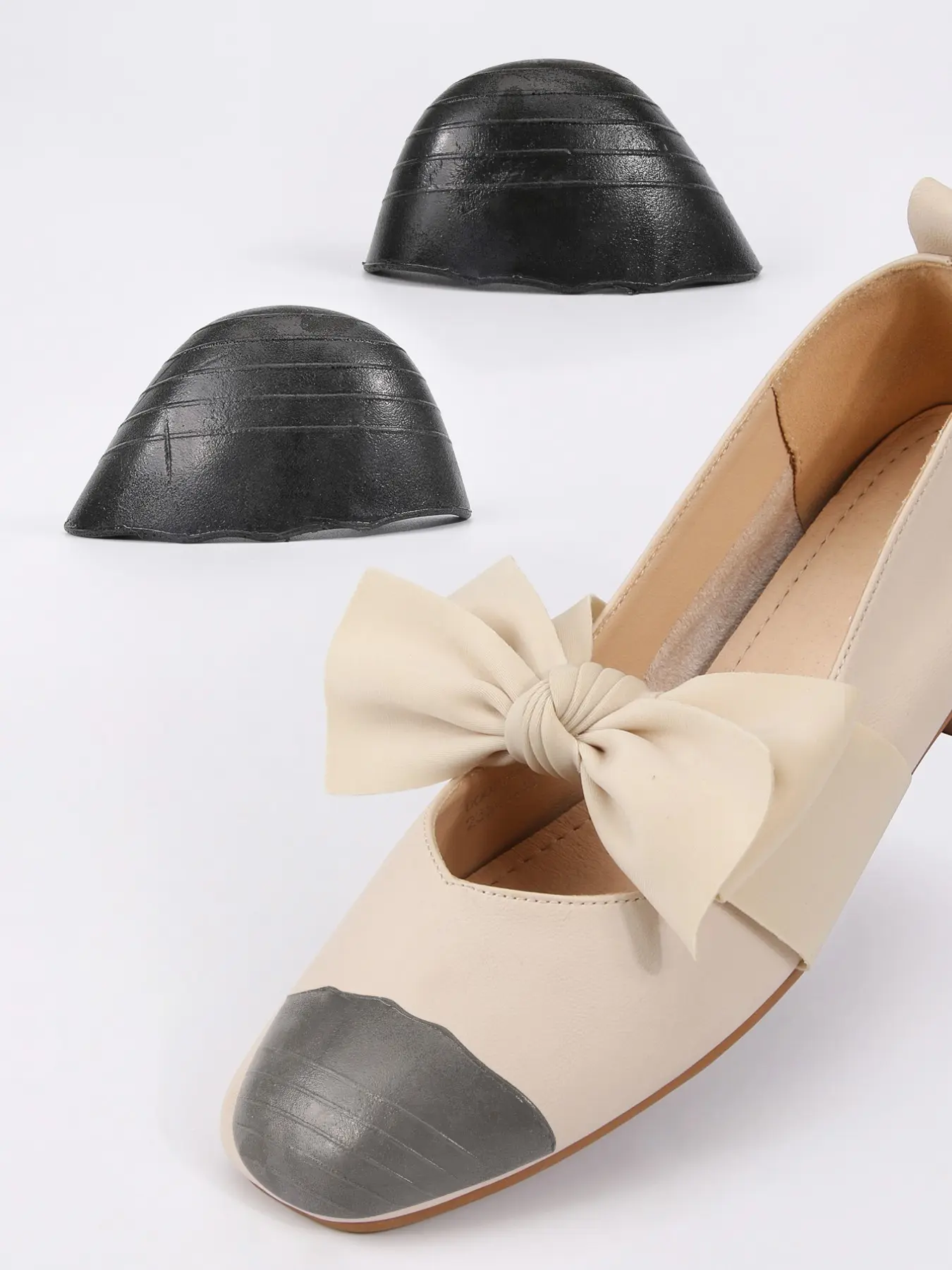 PU Soft Anti-Friction Toe Padding, High Heel Shoe Insole, Half Size Adjuster, Thickened Pad, Round Head, Unisex, All Seasons