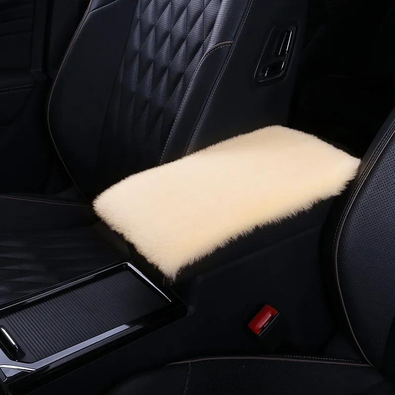 [Soft Plush Armrest Pad]Soft Furry Plush Armrest Box Pad Cover - Universal Car Accessories Center Console Box Armrest Pad boujee car accessories for girls